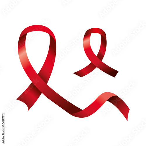 set of aids day awareness ribbons isolated icon vector illustration design