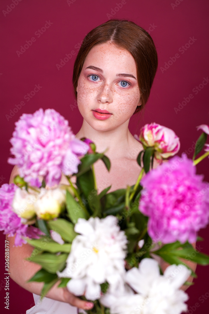 Portrait close up of young beautiful girl