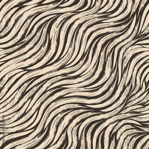 Seamless vector pattern of bleige diagonal stripes on a brown background. Texture for fabric or packaging smooth lines on a brown background with torn edges