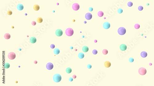 Background of colorful balls arranged in a chaotic order. 3d-rendering