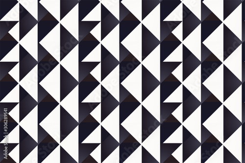 Seamless vector pattern triangles. Black and white chess print. Geometric abstract background. Modern retro template for fashion prints, Wallpaper, tiles, stylish interior design. Vector illustration.