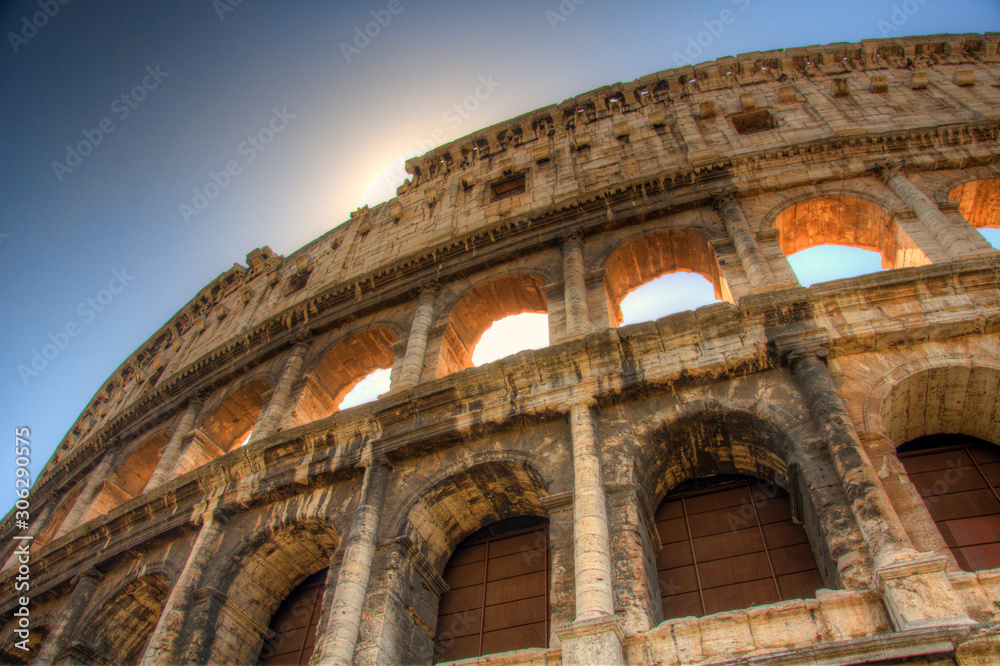 Sun Behind Colosseum 