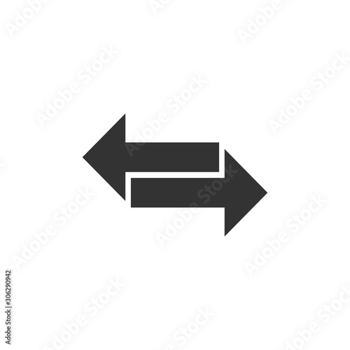 Transfer arrow icon. Vector illustration, flat design