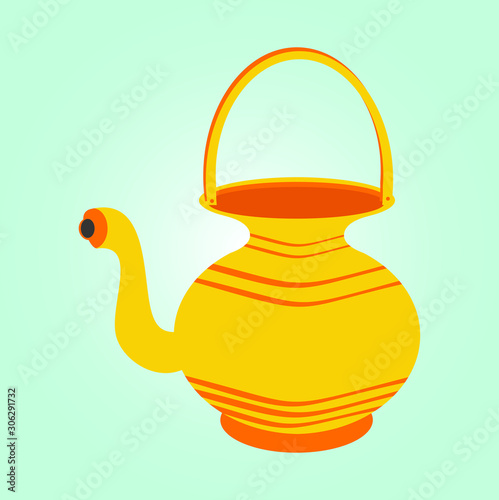 Oblong water pot or Kamandal(in Hindi).