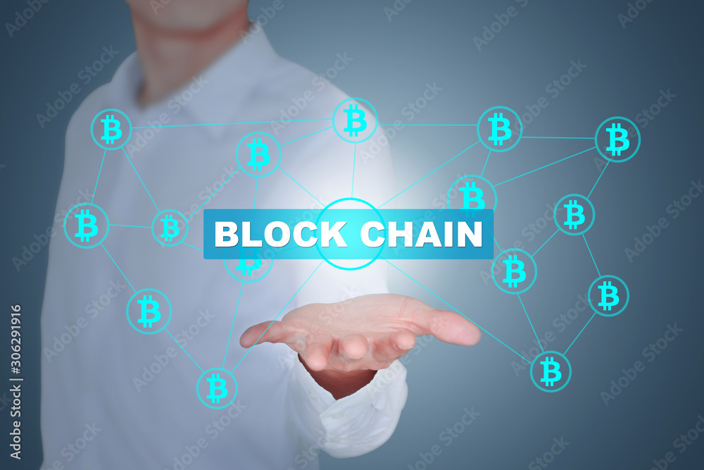 Block chain business Internet network concept creative diagram