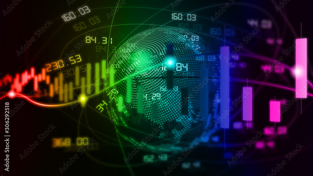 Financial stock market chart, technology, technology abstract background