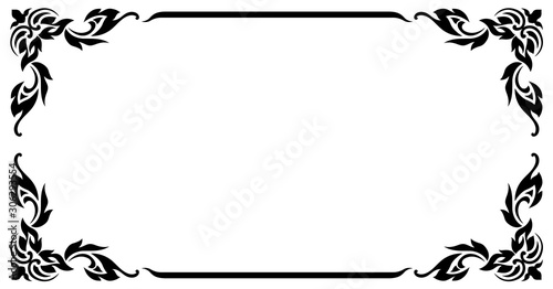 frame with flowers and leaves