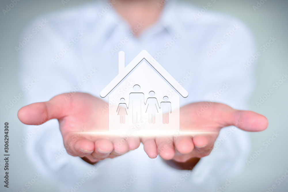 People, families, charities and nursing concepts, features a family of four People, families, charities and nursing concepts, features a family of four