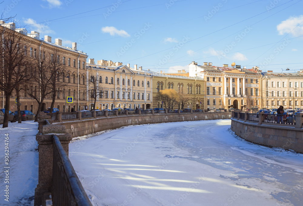 Embankment of the Griboyedov canal in St. Petersburg