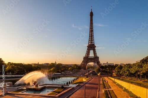 Eiffel Tower in the early morning hours