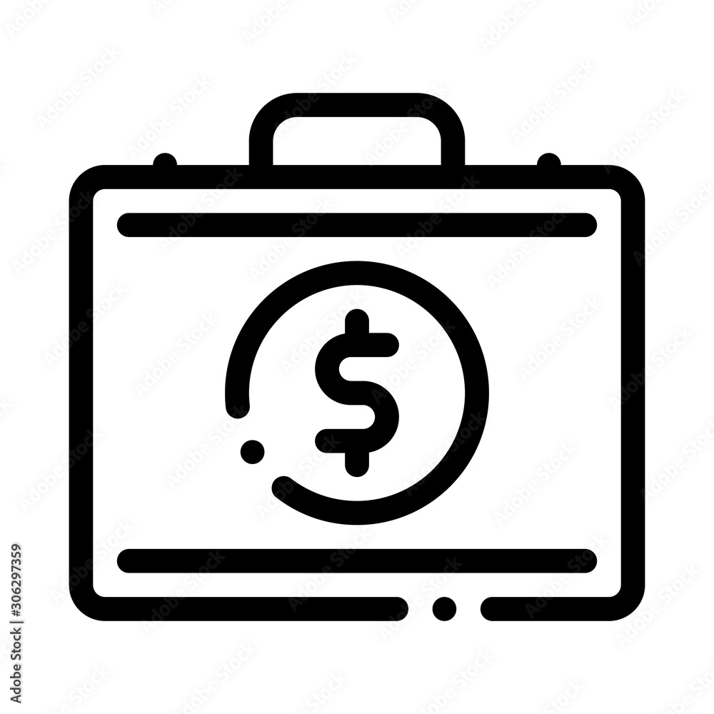 Money Dollars Case Icon Vector. Outline Money Dollars Case Sign. Isolated Contour Symbol Illustration Money Dollars Case Icon Vector. Outline Money Dollars Case Sign. Isolated Contour Symbol Illustration