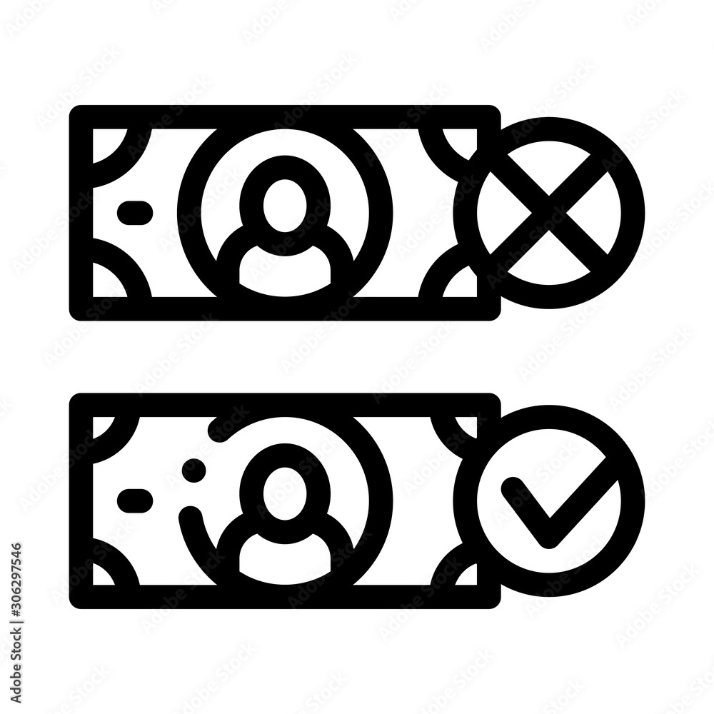 Money Currency Comparisons Icon Vector. Outline Money Currency Comparisons Sign. Isolated Contour Symbol Illustration