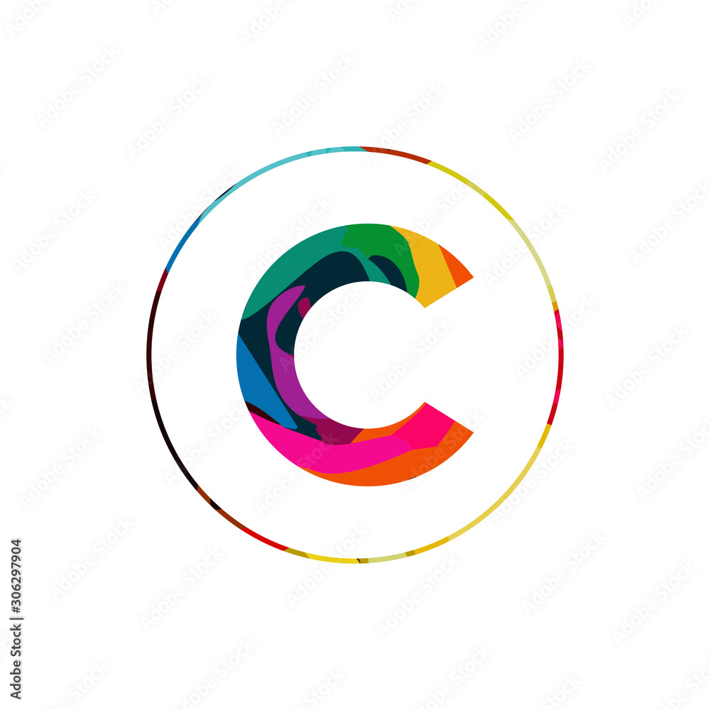 Letter C logo. Abstract graphic icon, logo design template, symbol for company. low poly style. Letter C logo. Abstract graphic icon, logo design template, symbol for company. low poly style.