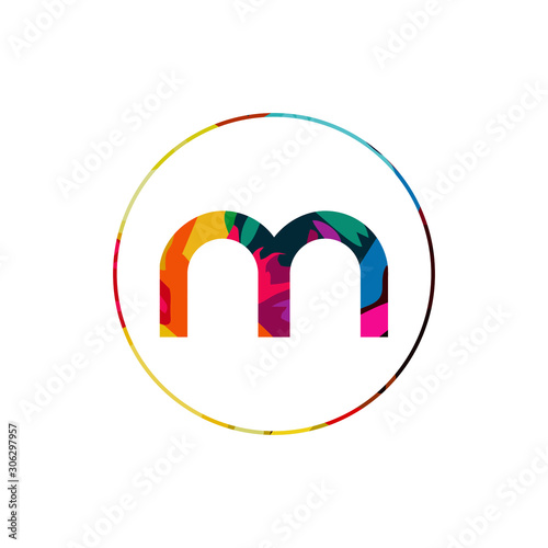 Letter M logo. Abstract graphic icon, logo design template, symbol for company. low poly style.