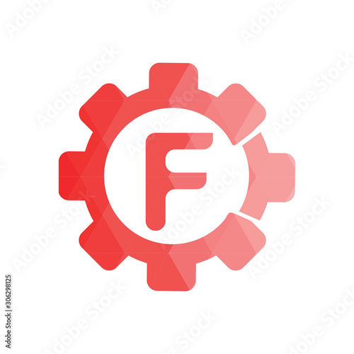 initial F logo icon. low poly style. Flat Vector illustration
