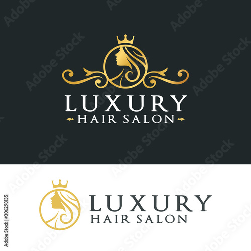 Illustration Beauty Women And Hair For Salon vintage Logo Design
