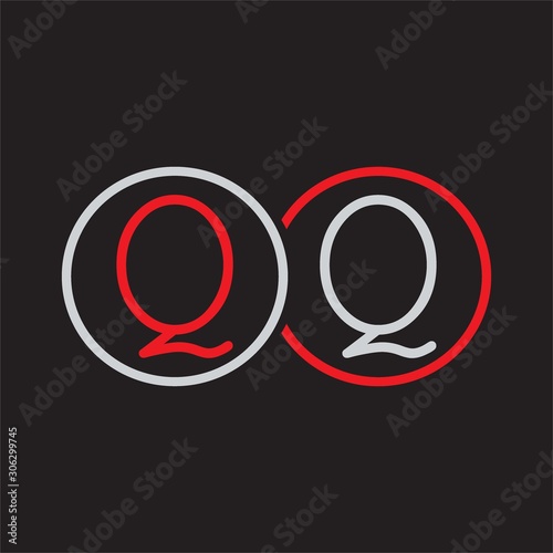 QQ Initial letter linked circle capital monogram logo modern template