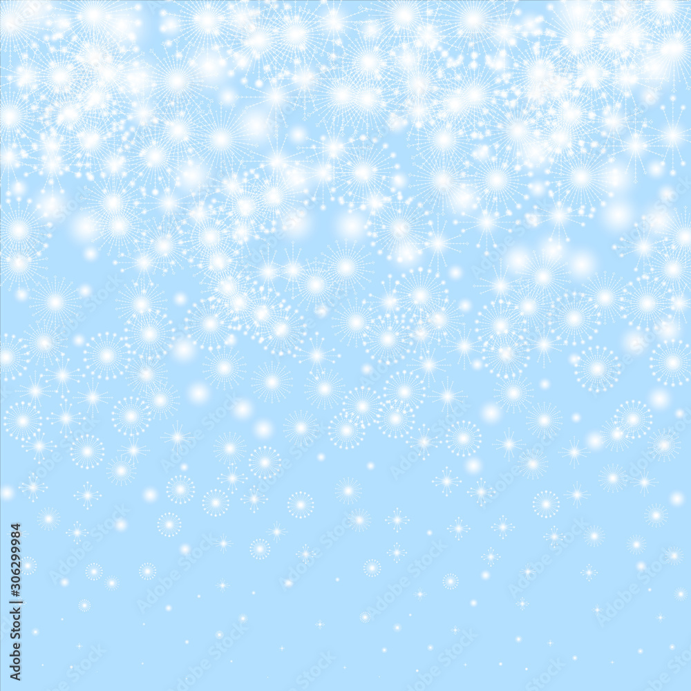 Snowflakes vector. Christmas background. Beauteous winter silver snowflake overlay template.