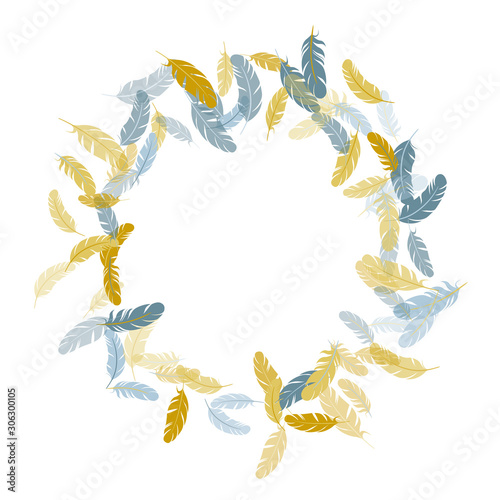 Flying feather elements airy vector design.
