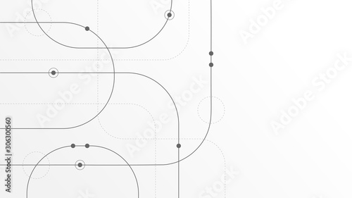 Abstract geometric Circuit connect lines and dots.Simple technology graphic background.Illustration Vector design Network technology and Connection concept.
