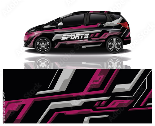 sport car decal wrap design vector
