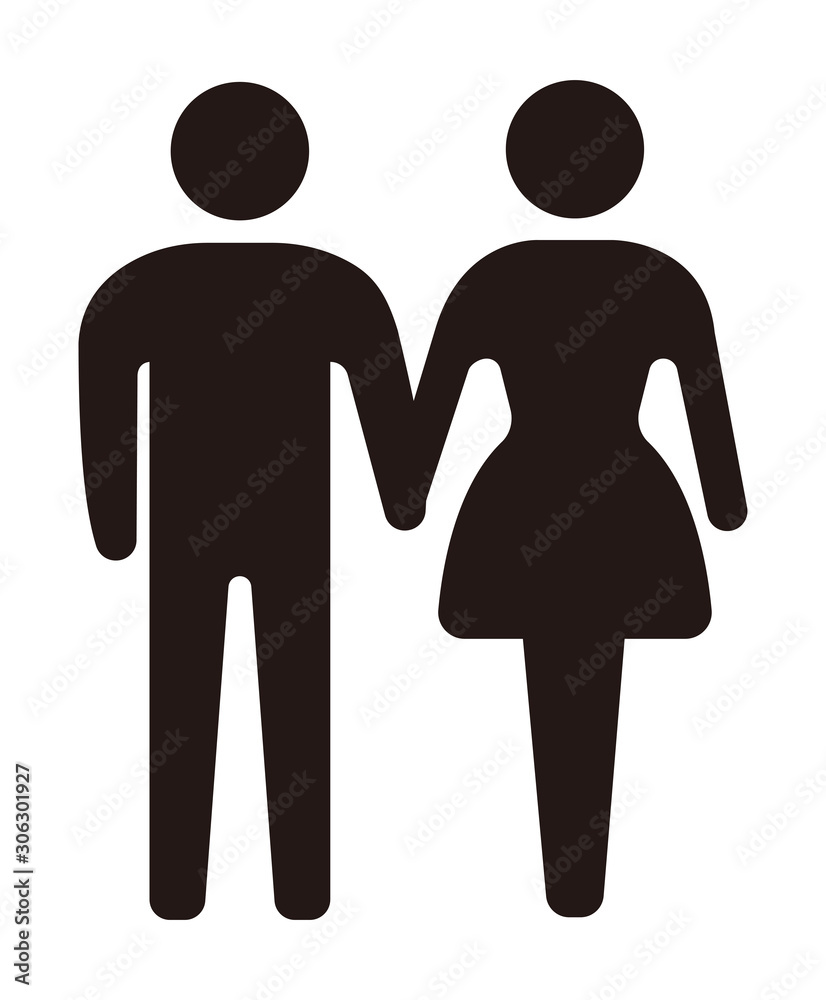 Couple, marriage, togetherness, gender equality icon Couple, marriage, togetherness, gender equality icon