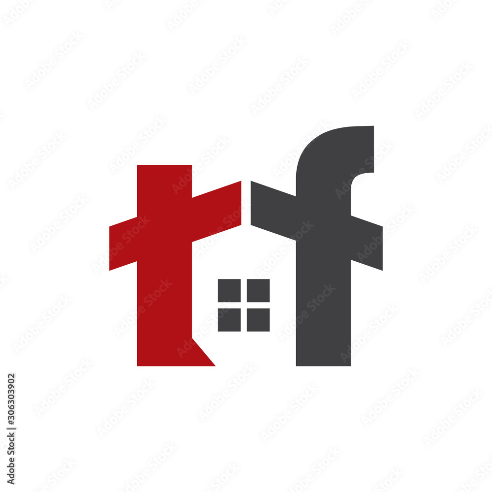 Fototapeta premium TF Home Logo, TF Real Estate Logo