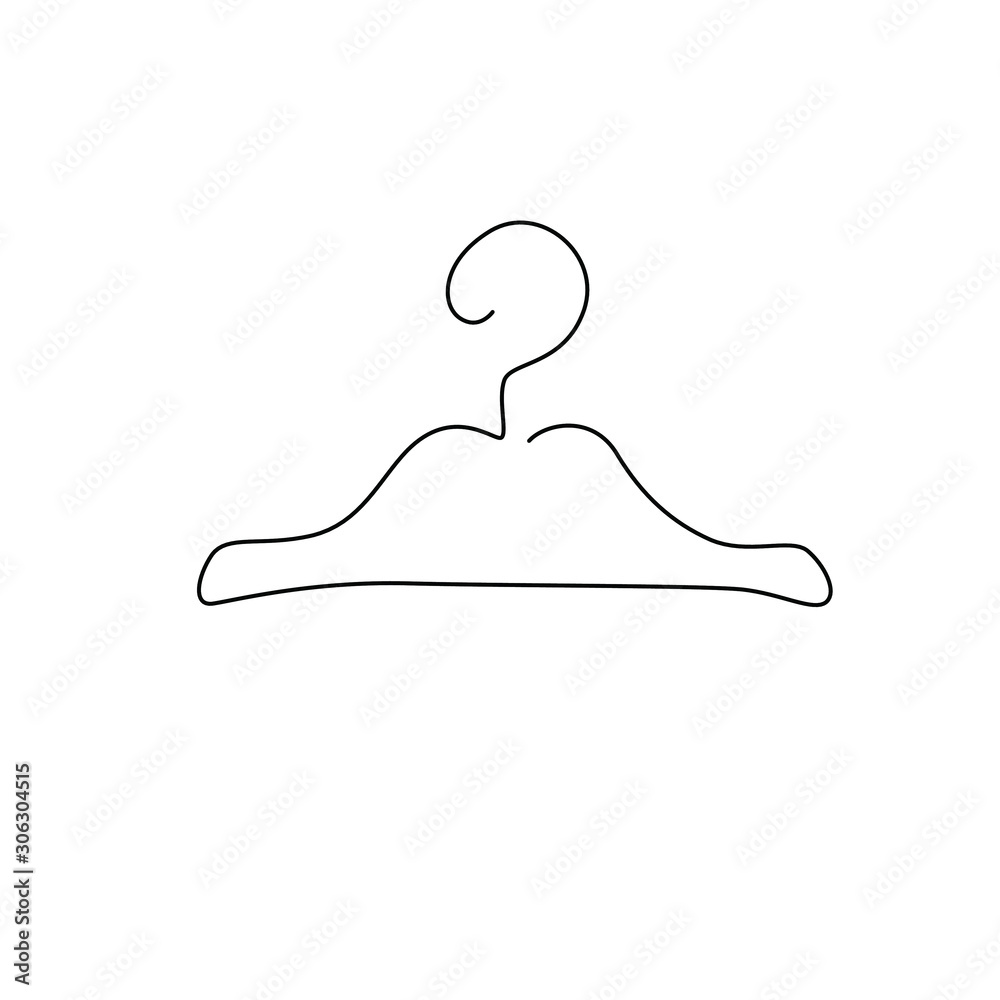 Hanger fashion inscription emblem or logo design сontinuous line  drawing small tattoo print for clothes and logo design fashion shop  logo isolated vector illustration Stock Vector  Adobe Stock