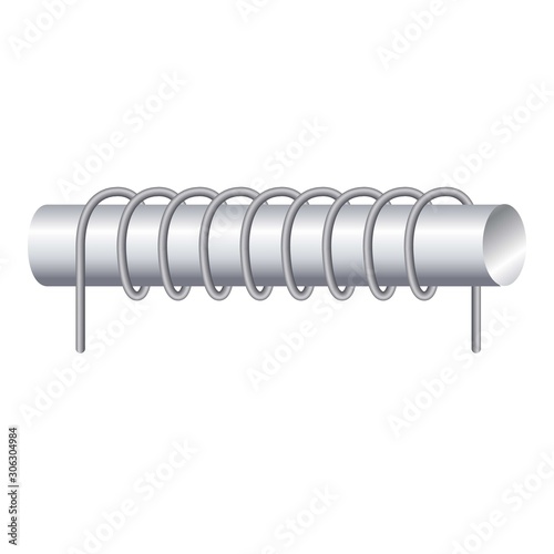 Metal magnetic coil icon. Cartoon of metal magnetic coil vector icon for web design isolated on white background