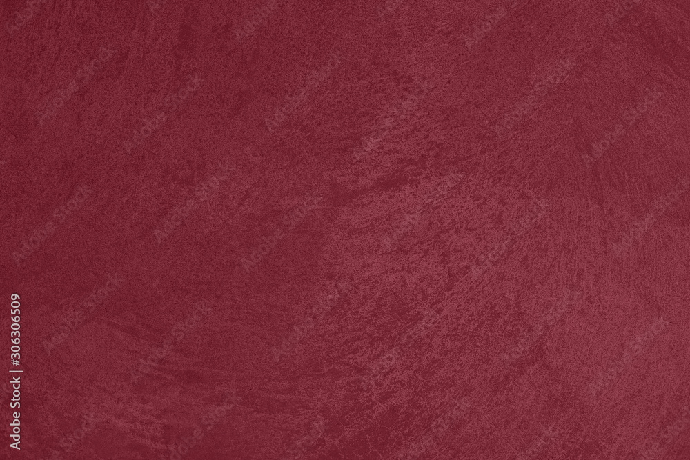 Dark red low contrast concrete textured wall background to your concept or product. Winter color trend. - obrazy, fototapety, plakaty 