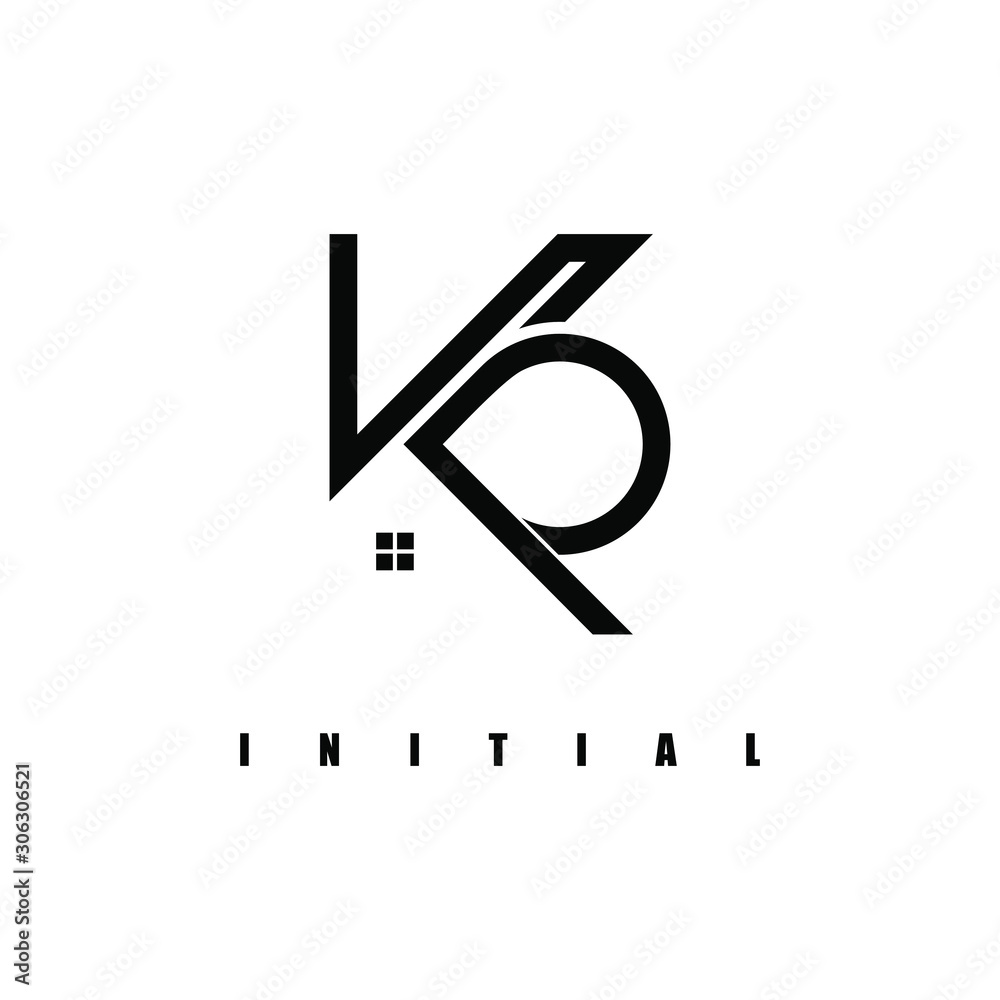 KP logo,in the construction icon.Design logo formed from a line, which becomes the letter. - obrazy, fototapety, plakaty 