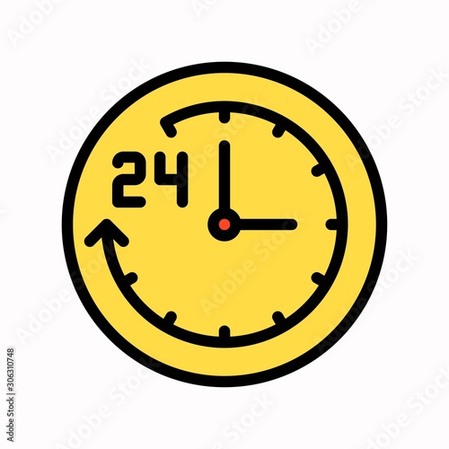 24 hours vector, Black friday related filled icon