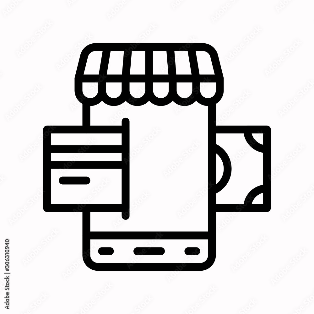 Online payment vector, Black friday related line icon Online payment vector, Black friday related line icon