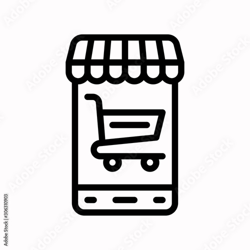 Mobile commerce vector, Black friday related line icon