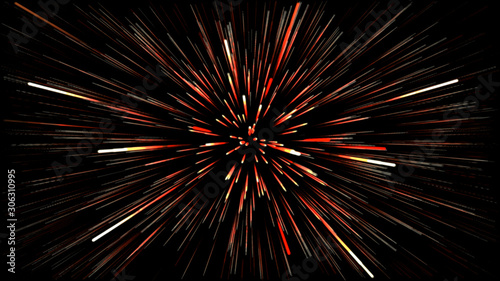 Beam from the center, such as penetrating the universe across dimensions