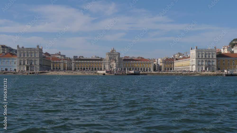 commerce square lisbon view from boat in river tagus commerce square lisbon view from boat in river tagus