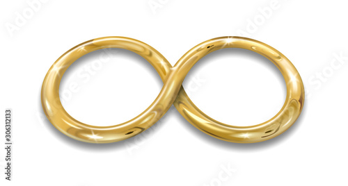 Simbolo infinito - filo oro - su sfondo bianco