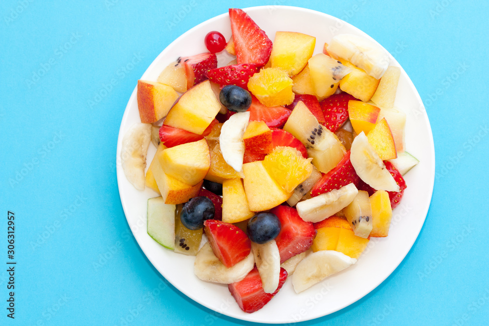 Fruit salad on a plate