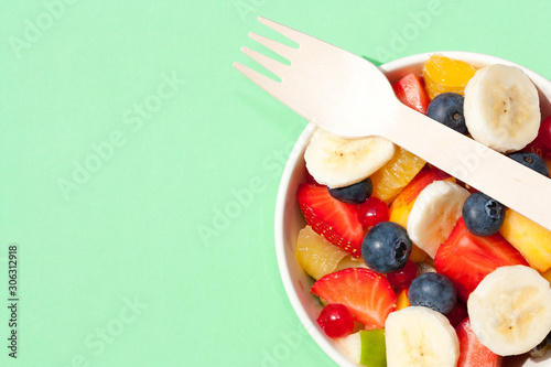 Bowl of healthy fresh fruit salad.