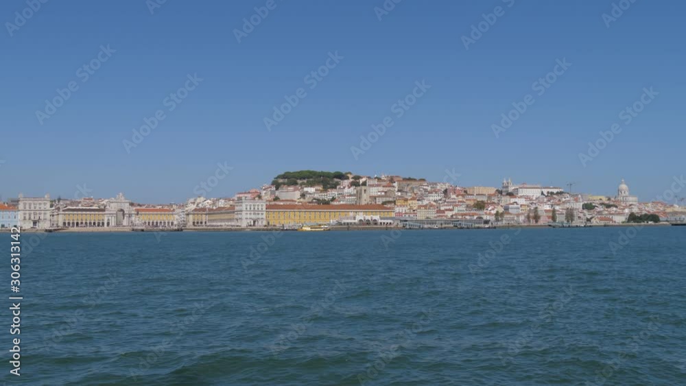 commerce square lisbon view from boat in river tagus commerce square lisbon view from boat in river tagus
