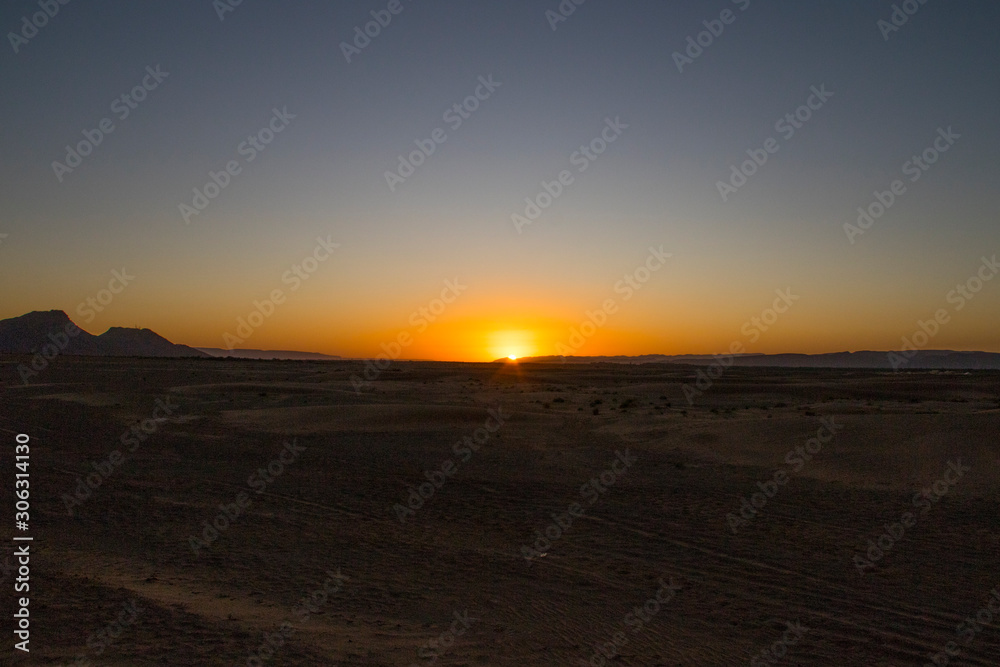 Sunset in the desert of Zahora (Morocco) Sunset in the desert of Zahora (Morocco)