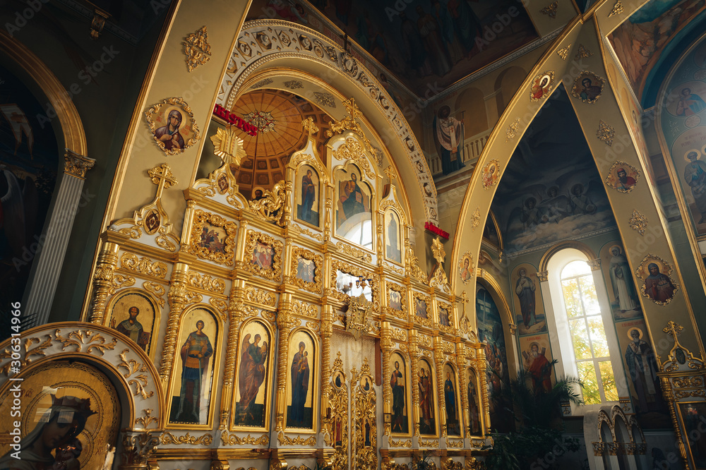 Republic of Moldova, interior of a Christian Orthodox church