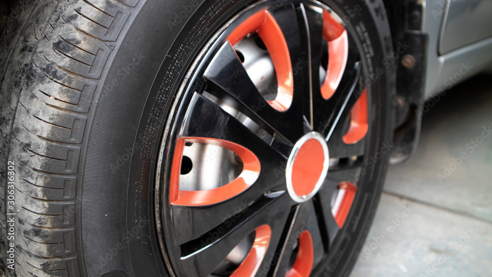 Car tires with alloy wheels variations, giving the impression of elegance when driving Car tires with alloy wheels variations, giving the impression of elegance when driving