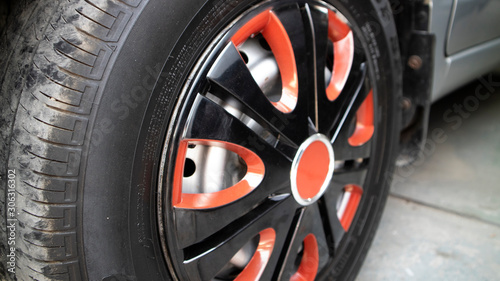 Car tires with alloy wheels variations, giving the impression of elegance when driving