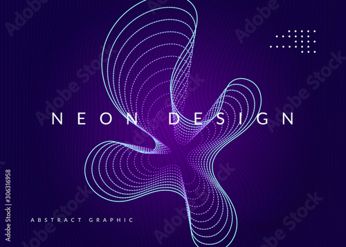 Music poster. Trendy show magazine design. Dynamic fluid shape and line. Neon music poster. Electro dance dj. Electronic sound fest. Club event flyer. Techno trance party.