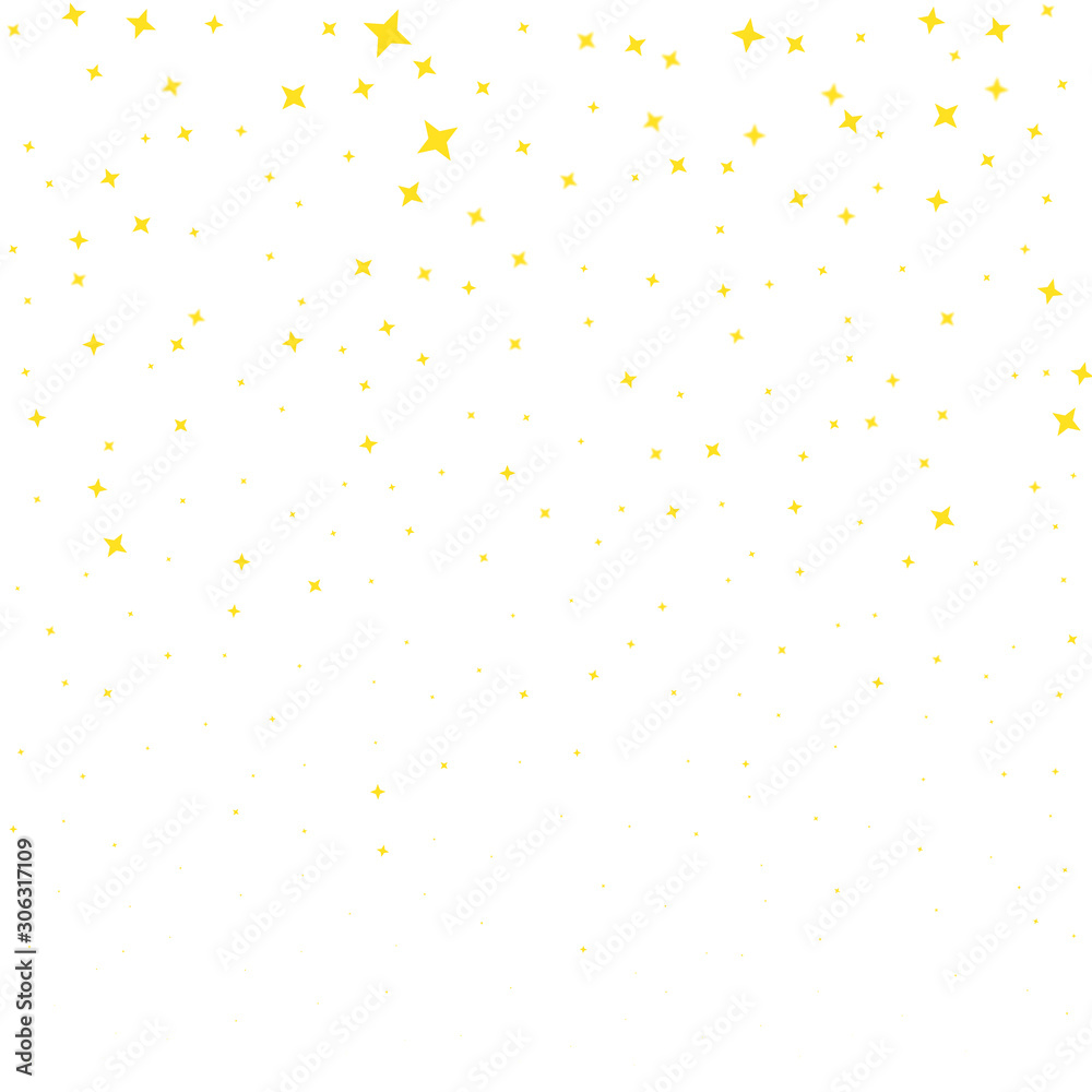 Stars vector. Falling gold texture. Confetti stars background.