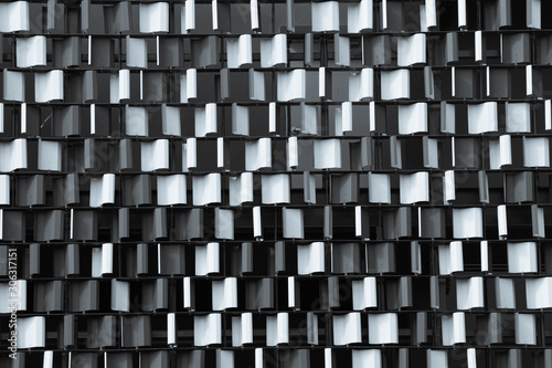 Architecture detail facade design modern building.Abstract architectural detail black and white background.