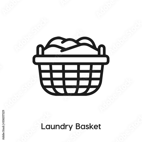 Laundry basket icon vector. housework icon vector symbol illustration. Modern simple vector icon for your design. laundered icon vector.	