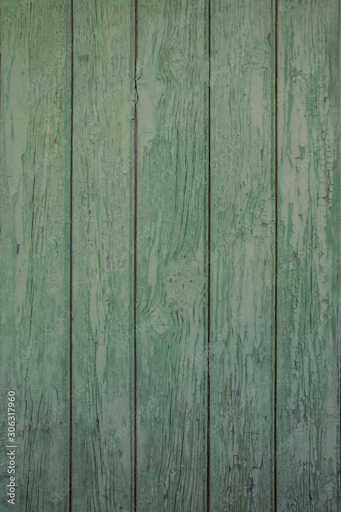 Interior Design - green wooden wall, old wooden board texture, grunge background