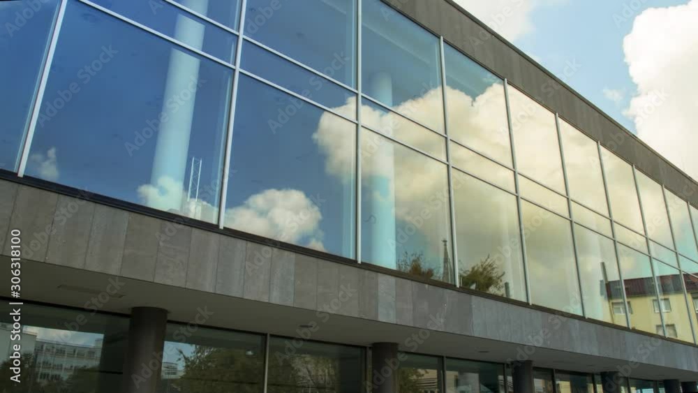 Reflection of Clouds Moving inside a Large Modern Window-Front / Pfalzbau Ludwigshafen Reflection of Clouds Moving inside a Large Modern Window-Front / Pfalzbau Ludwigshafen